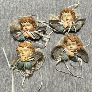 Angel Head ornament set of 4